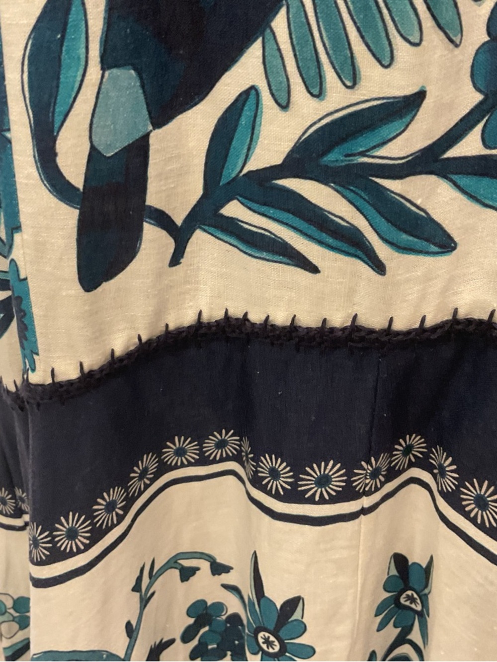 FARM Rio White Dress with Teal & Navy Floral Print - Picture 4 of 15